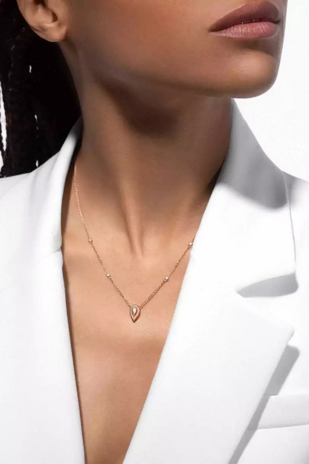 Colar Fiery 0.10ct em ouro rosa 