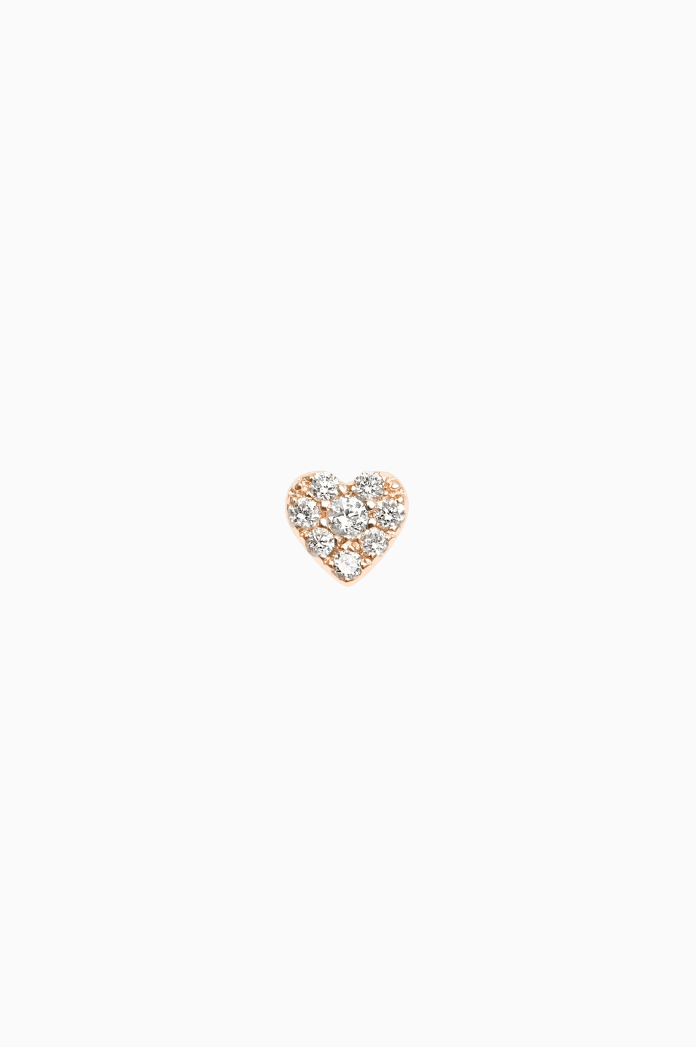 Piercing de Coração em Ouro Rosa com Diamantes