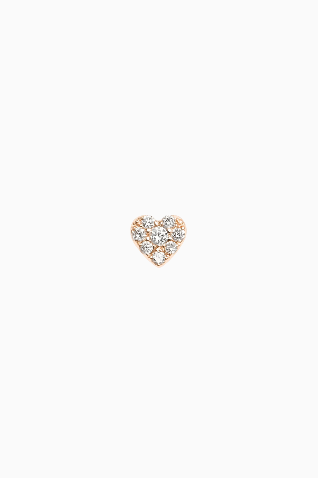 Piercing de Coração em Ouro Rosa com Diamantes