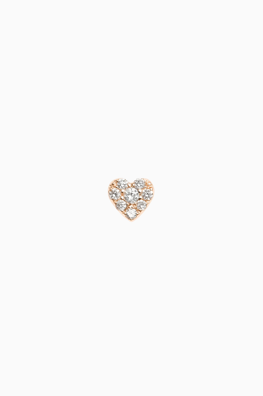 Piercing de Coração em Ouro Rosa com Diamantes