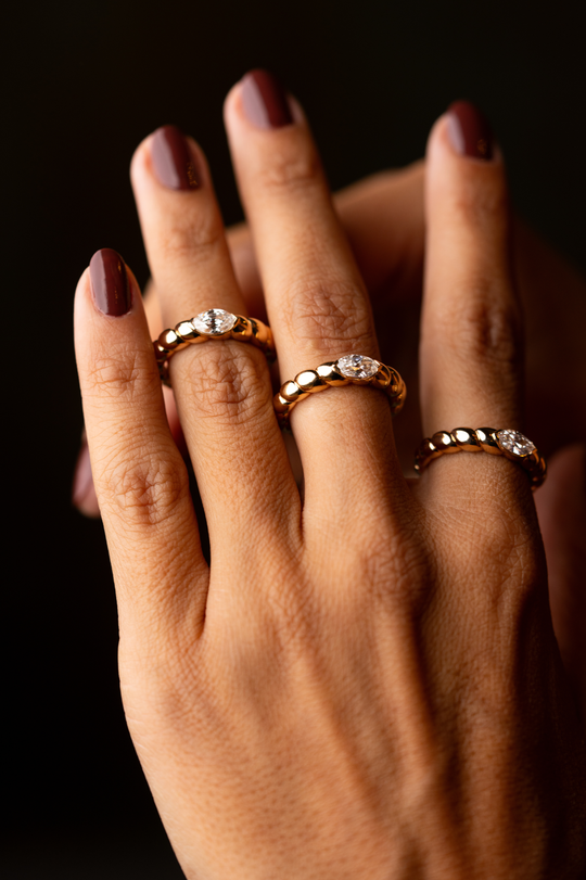 Anel em Ouro Rosa e Diamante