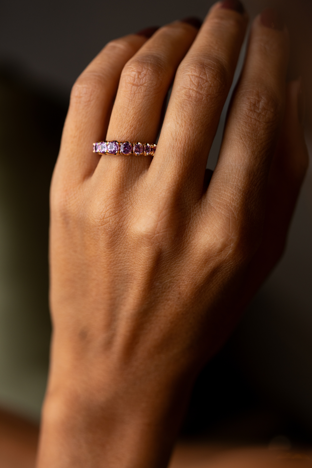 Pink Gold Ring with Pink Sapphires