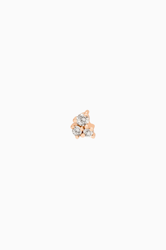 Pink Gold Trio Piercing with Diamonds