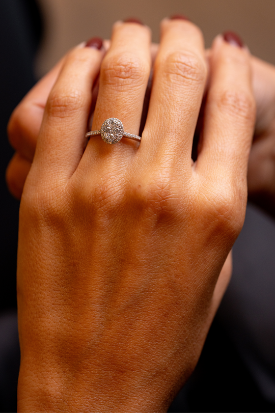 White Gold Engagement Ring with Diamonds