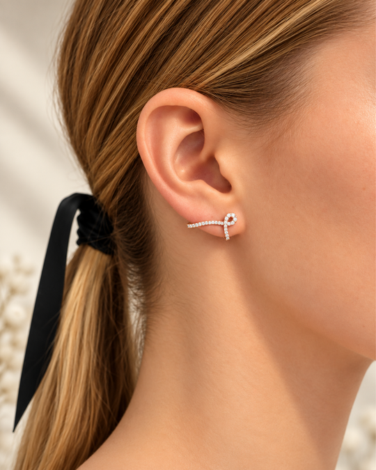 Pink Gold Maison Rose Earrings with Diamonds