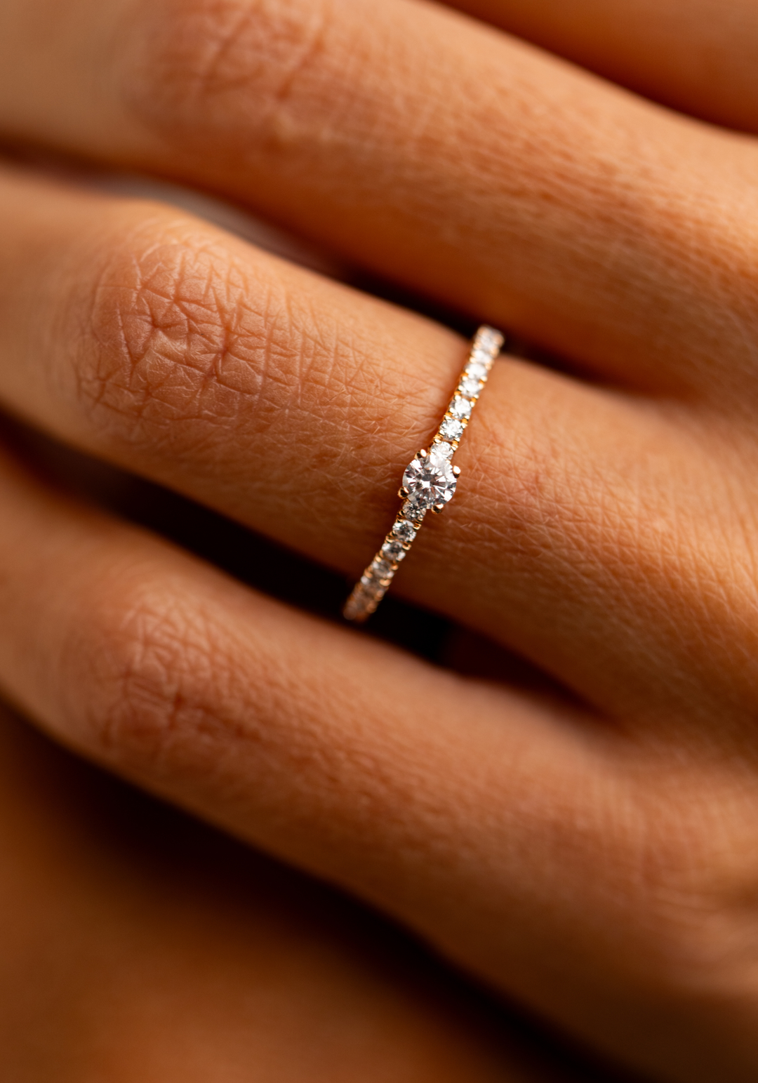 Pink Gold and Diamonds Engagement Ring