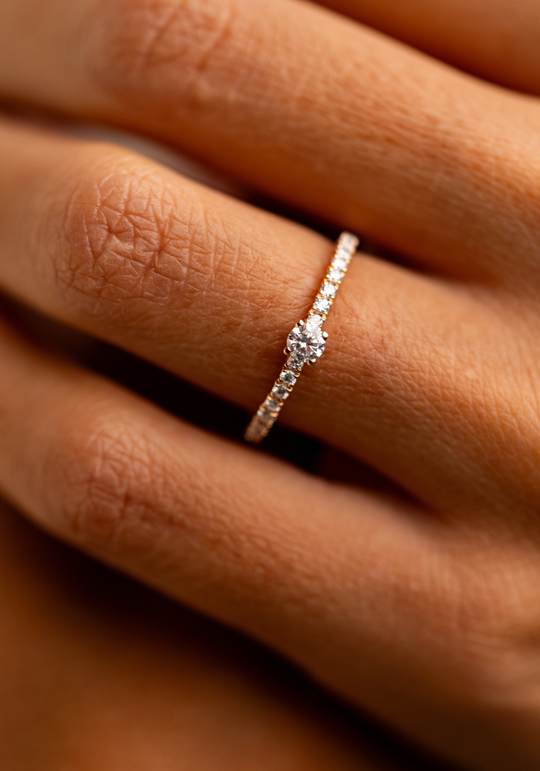 Pink Gold and Diamonds Engagement Ring
