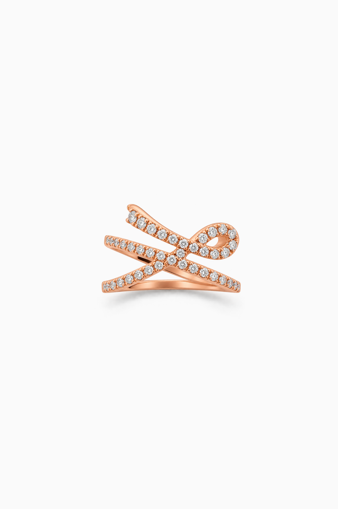 Anel Maison Rose em ouro rosa com diamantes