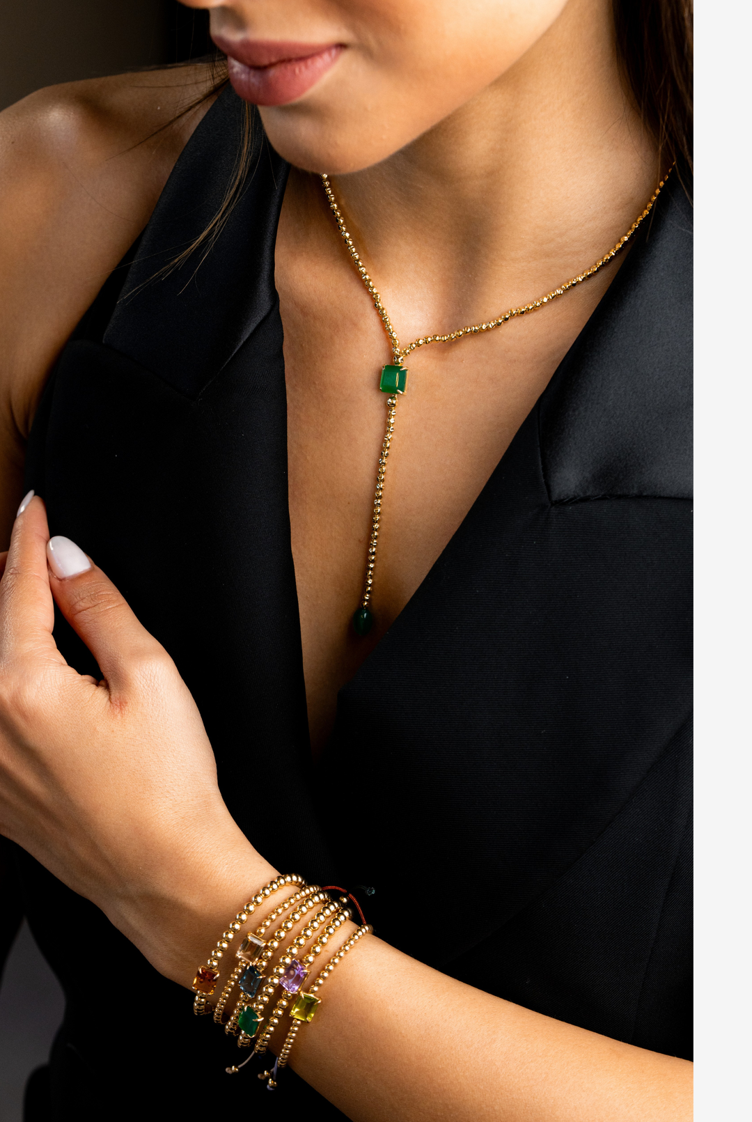 Pulseira em ouro amarelo com ónix 