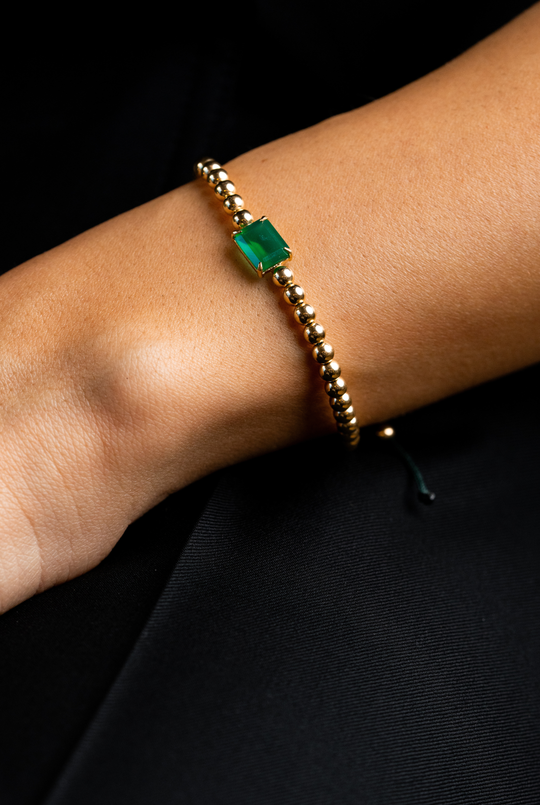 Pulseira em ouro amarelo com ónix