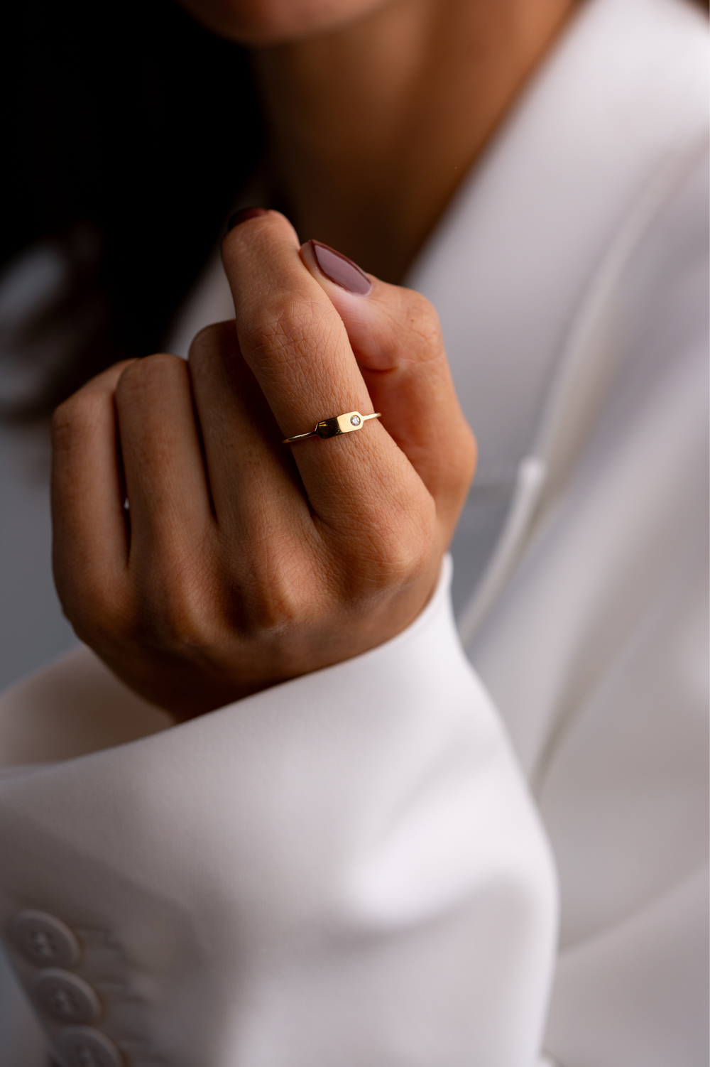 Pink Gold Ring with Diamond