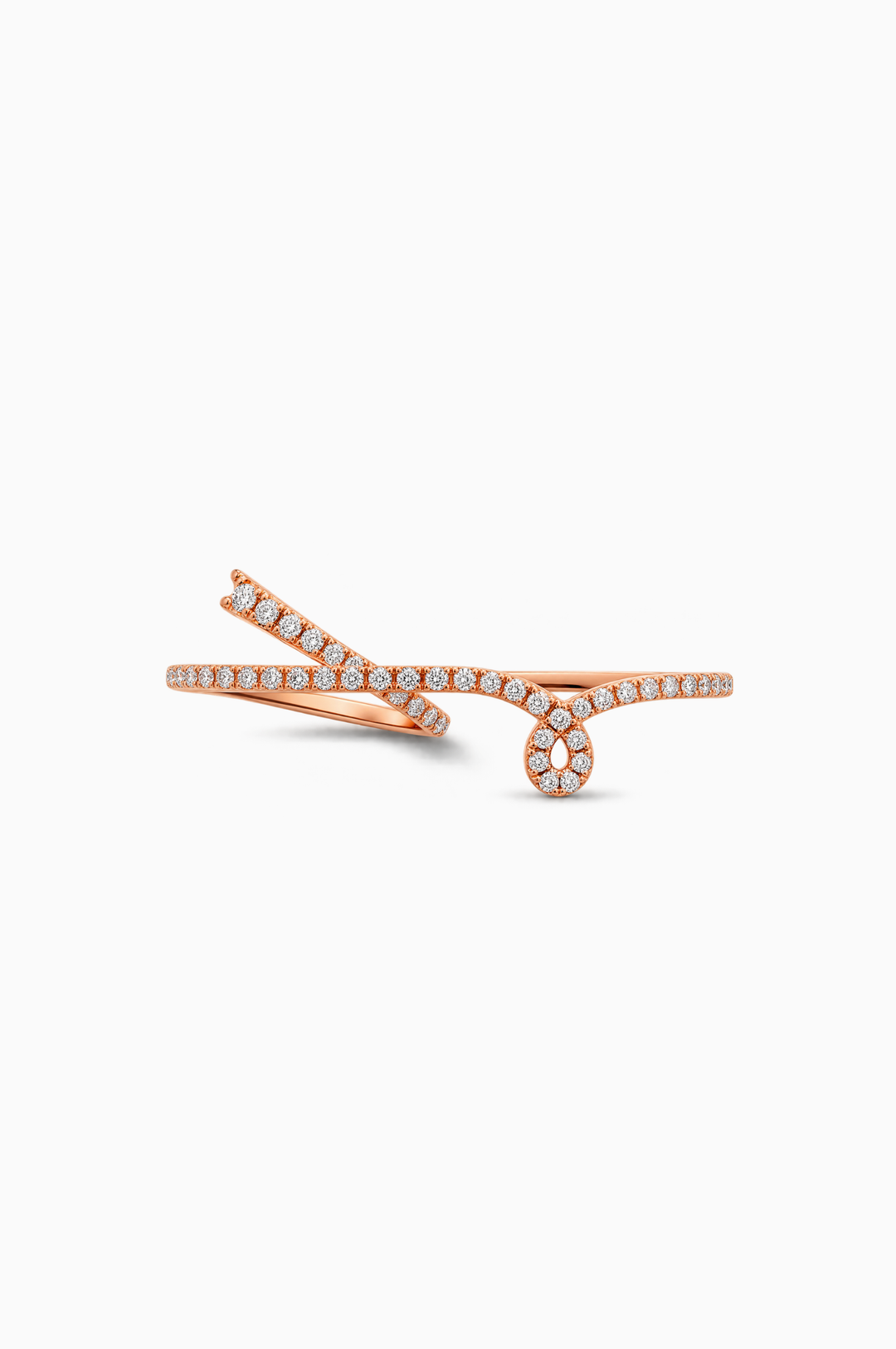 Anel duplo Maison Rose em ouro rosa com diamantes