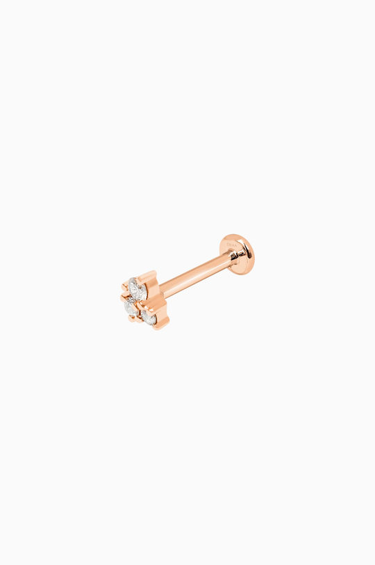 Pink Gold Trio Piercing with Diamonds