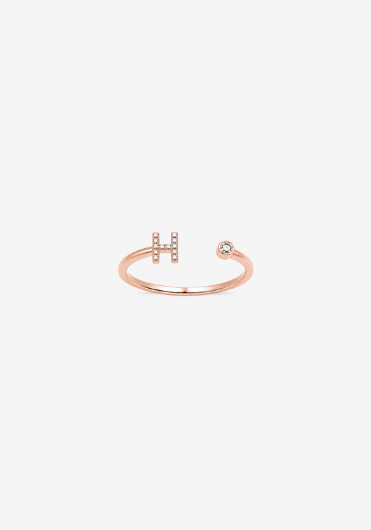 Letter H Gold Ring