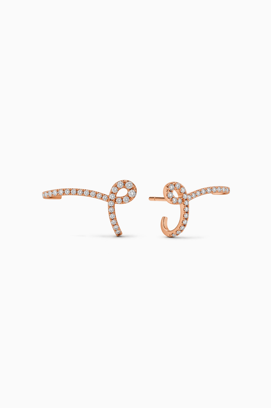 Pink Gold Maison Rose Earrings with Diamonds