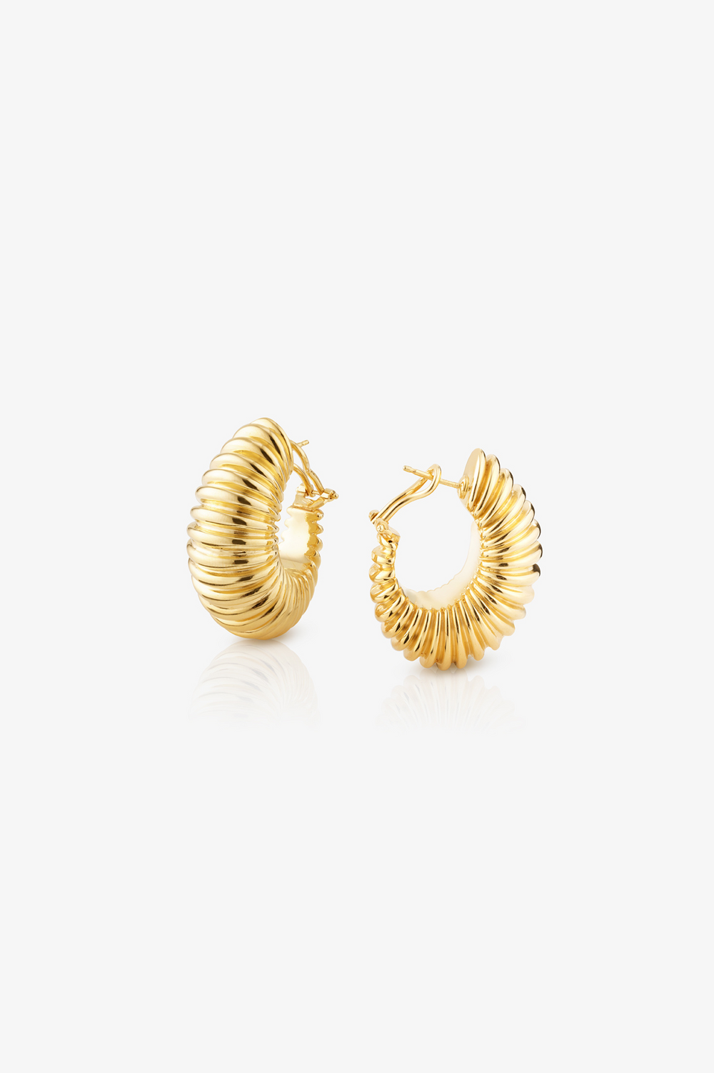 Gold Loop Earrings with Texture II