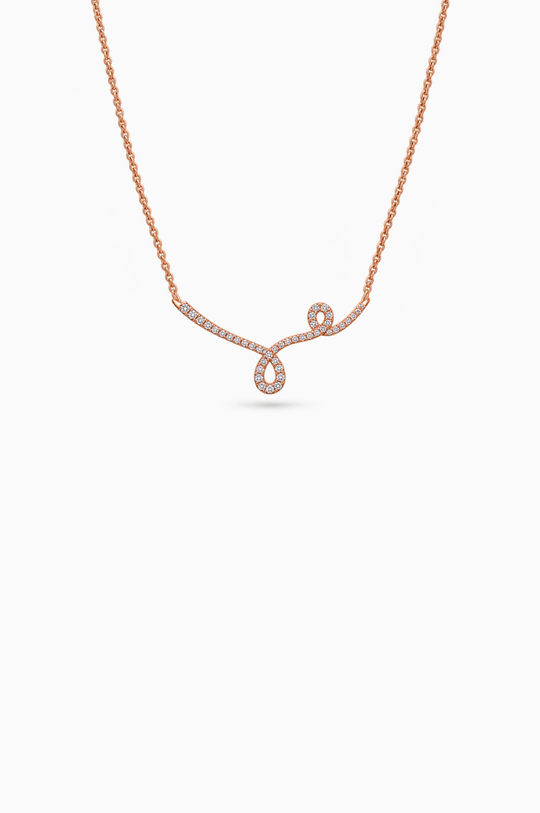 Colar Maison Rose em ouro rosa com diamantes