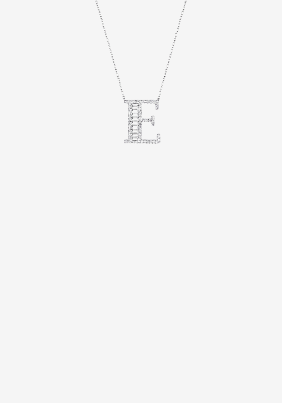 Colar letra em ouro e diamantes