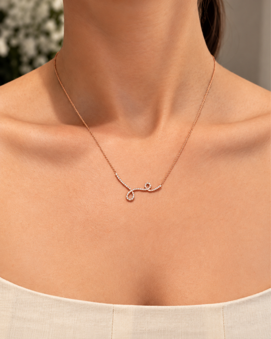 Colar Maison Rose em ouro rosa com diamantes