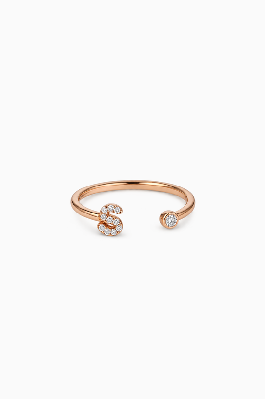 Letter S Gold Ring