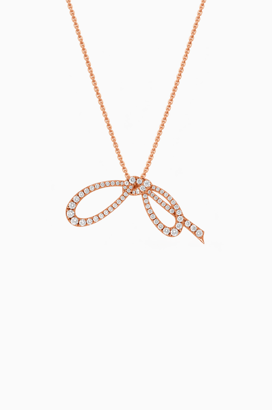 Colar laço Maison Rose em ouro rosa e diamantes
