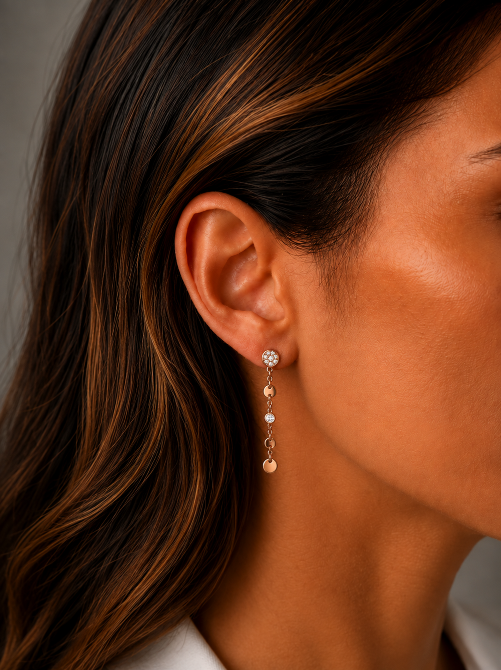 Pink Gold Earrings with Diamonds