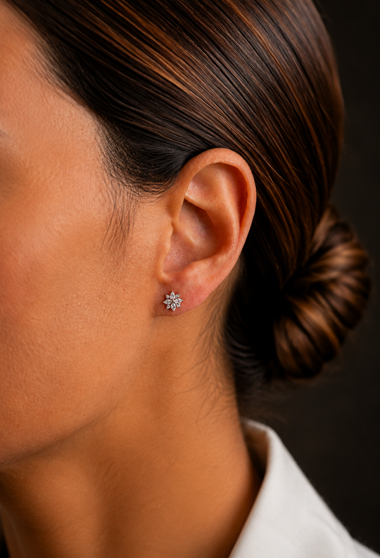 Pink Gold Earrings with Diamonds