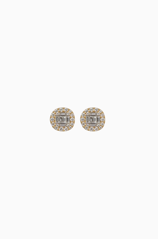 Brincos de ouro amarelo com diamantes