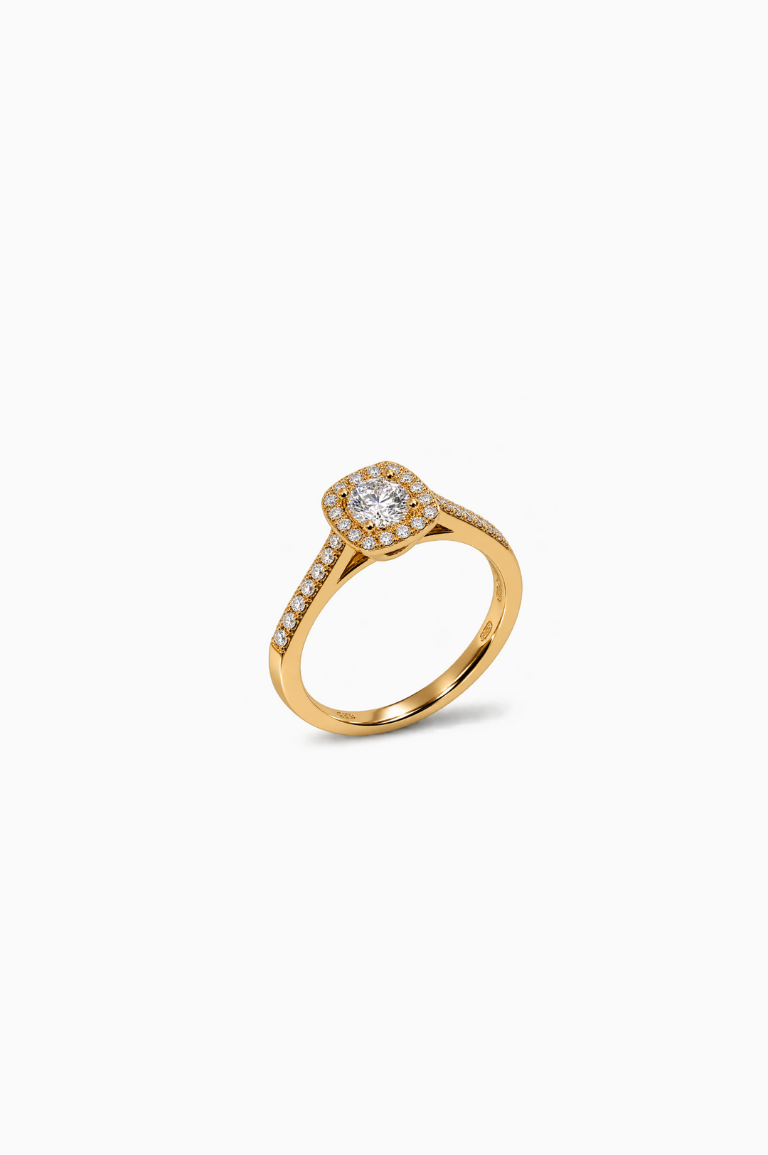 Rose gold Square Contour Engagement Ring