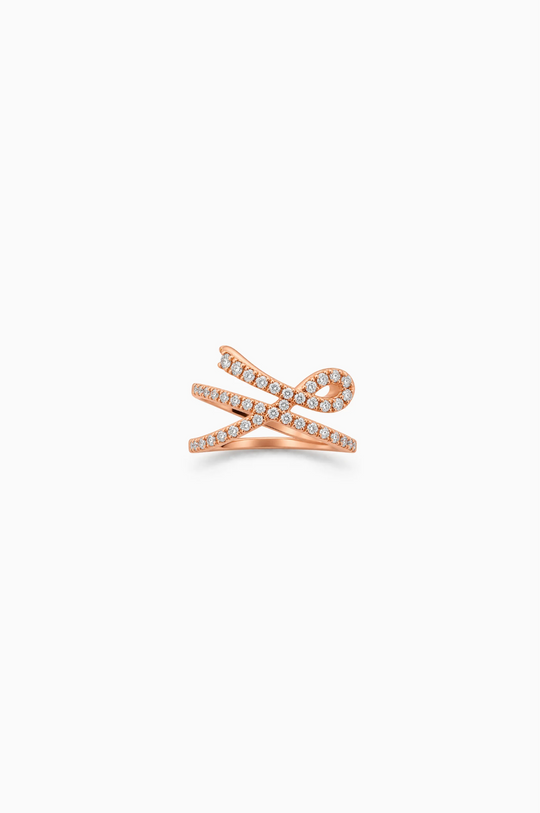 Pink Gold Maison Rose Ring with Diamonds