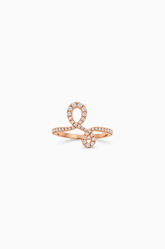 Pink Gold Maison Rose Ring with Diamonds