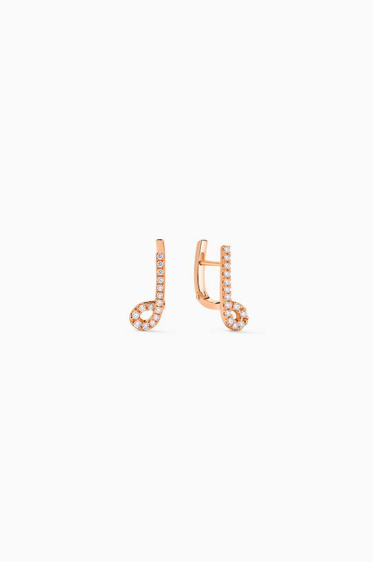 Pink Gold Maison Rose Earrings with Diamonds