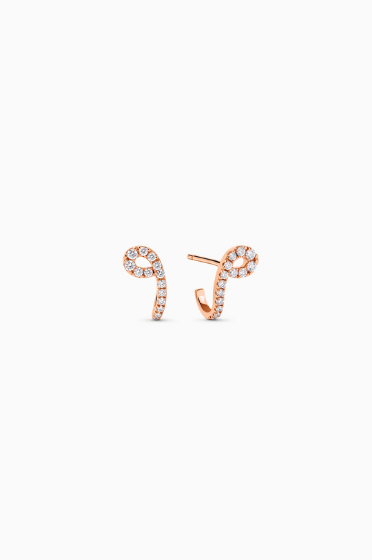 Pink Gold Maison Rose Earrings with Diamonds