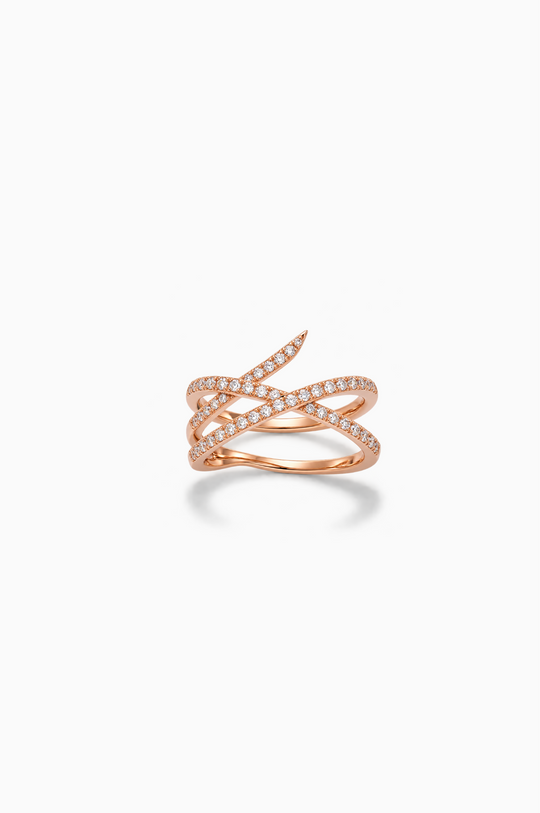 Loulou Pink Gold Ring with Diamonds