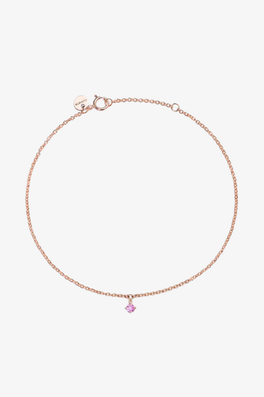 Pink Solitaire Rose Gold Bracelet