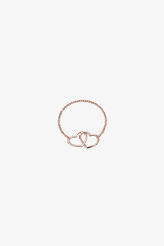 Soft Two Hearts Ring