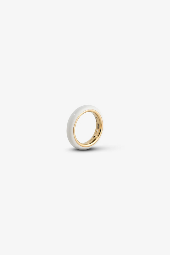 White Enamel Thin Ring