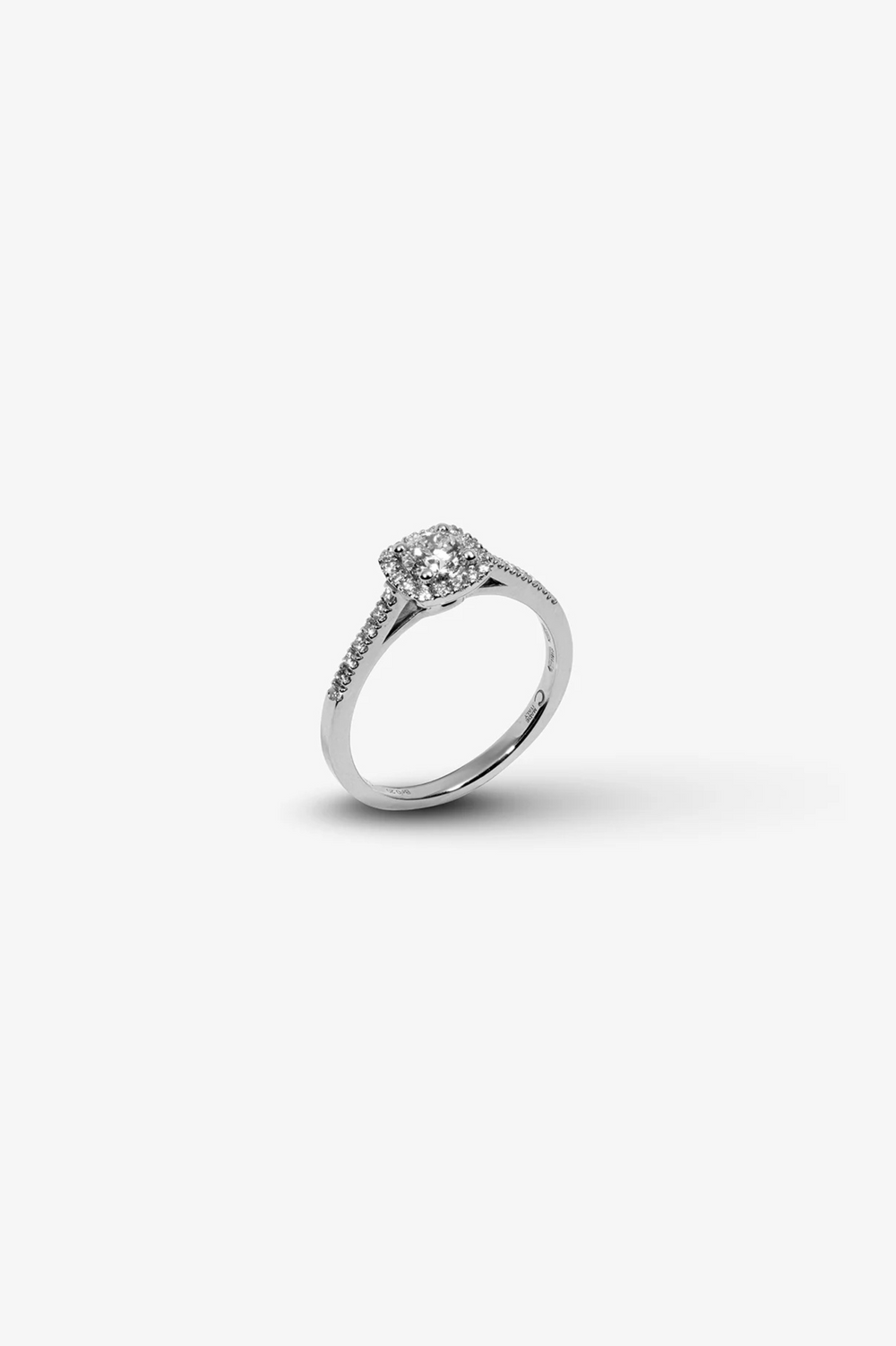 White Gold Square Engagement Ring