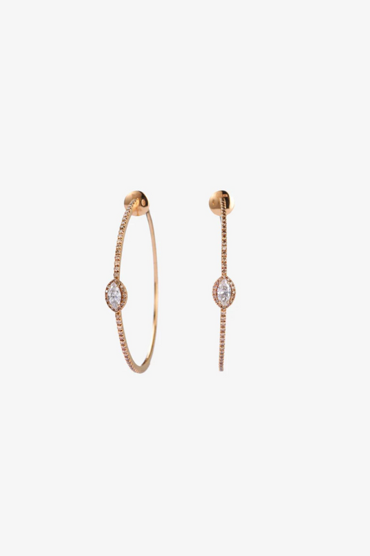 Large Hoops in Gold and Diamonds