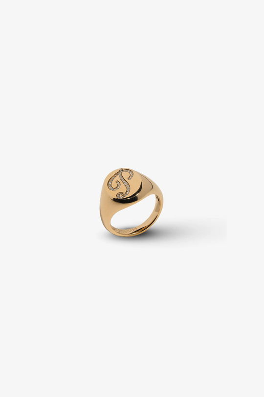 Letter P Gold Ring