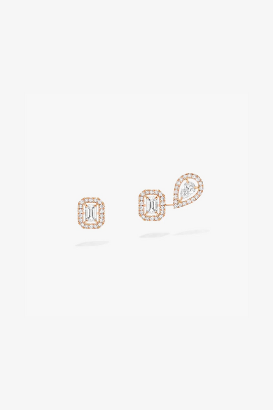 My Twin - Brincos de diamante em ouro rosa