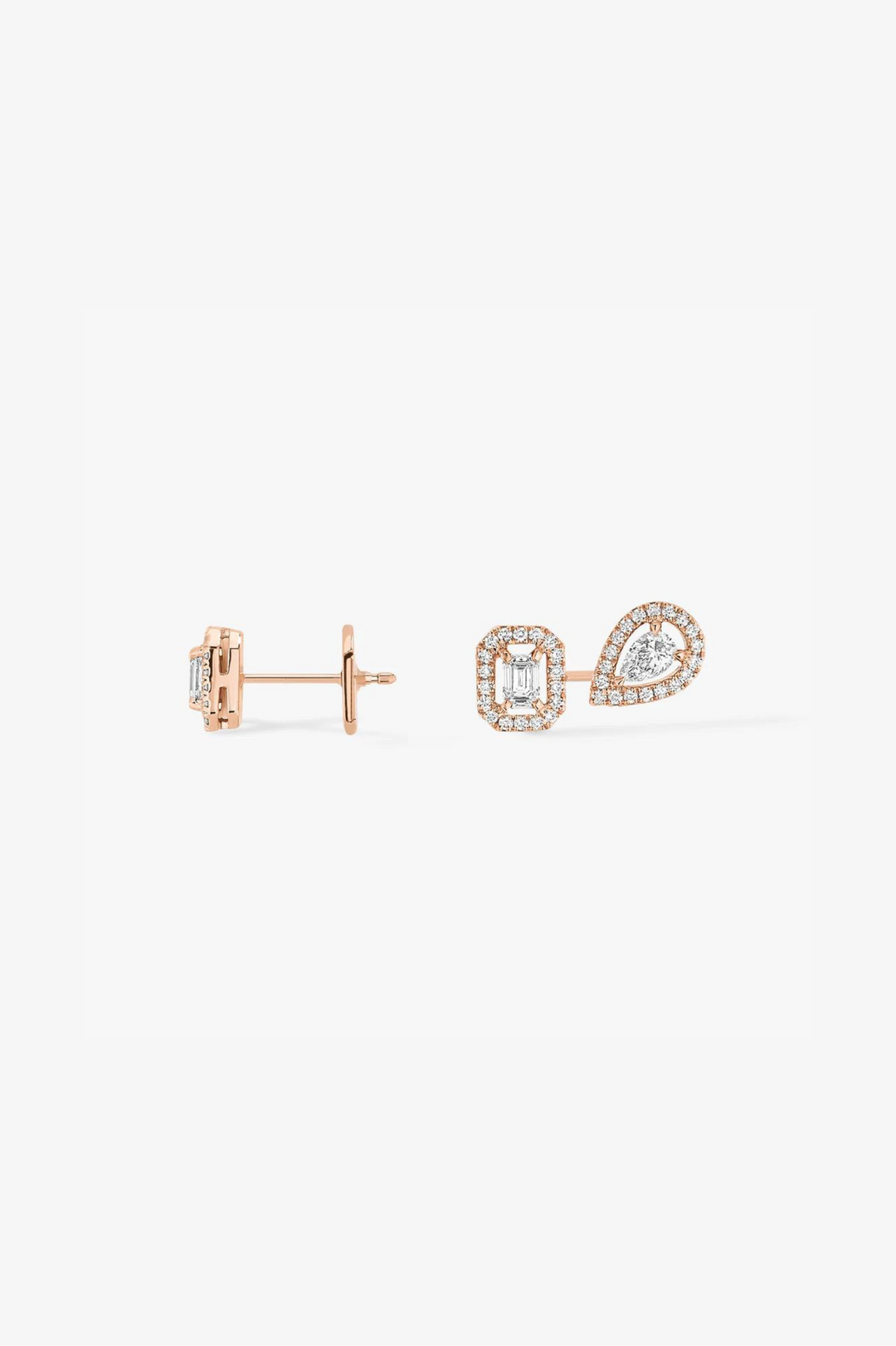 My Twin - Pink Gold Diamond Earrings