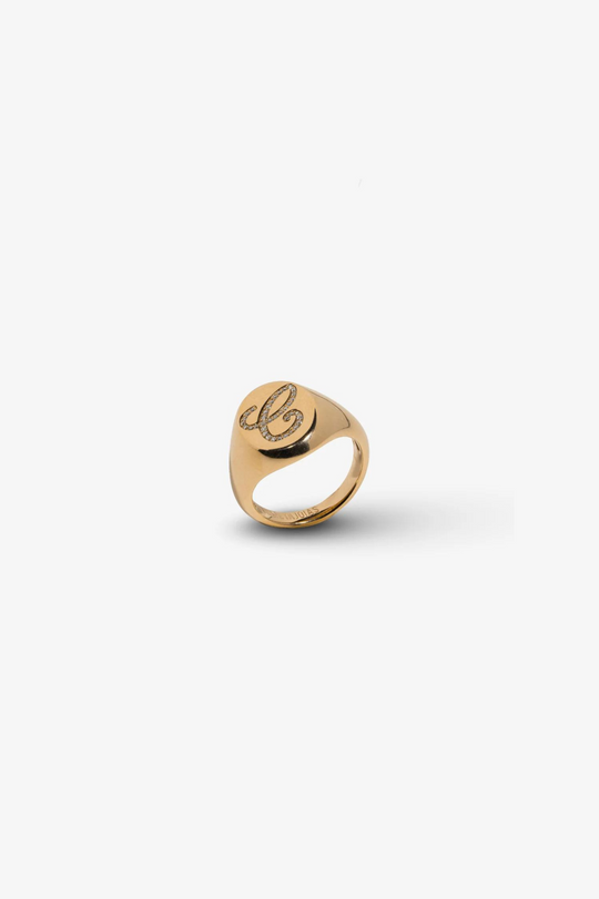 Letter C Gold Ring