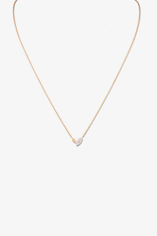 Tiny Heart Necklace with Diamonds