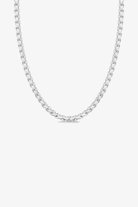 Silver box chain necklace