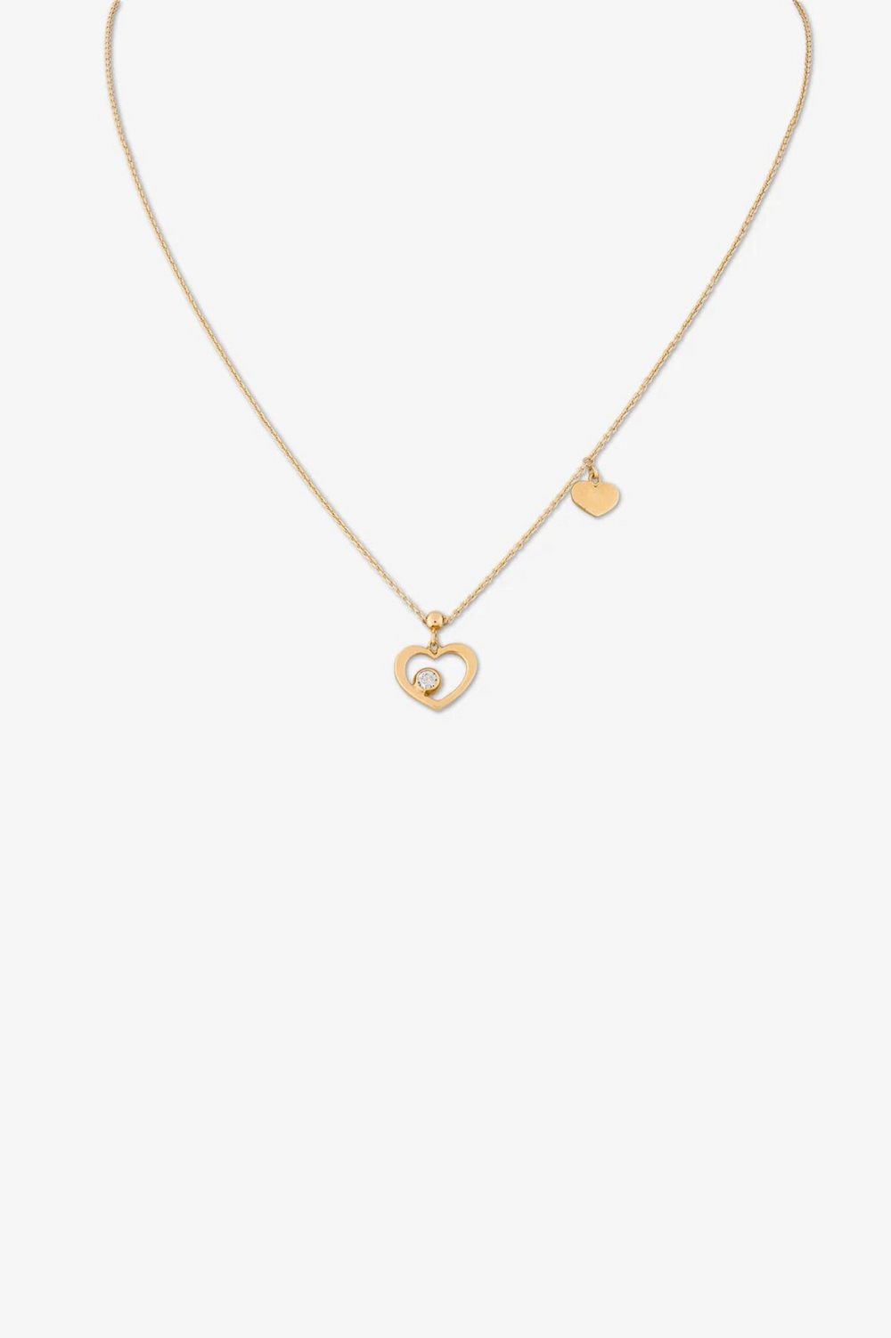 Colar corações com diamante