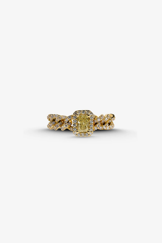 Round Yellow Stone Ring