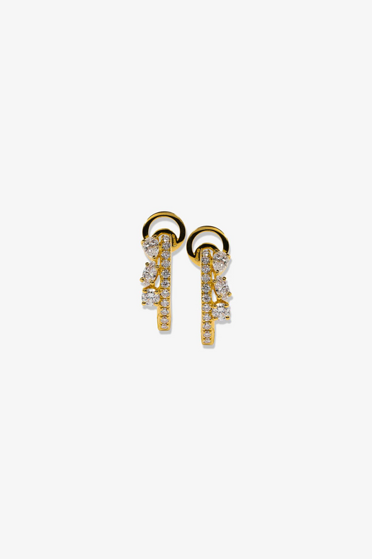 Triple Drop Gold Diamond Rings