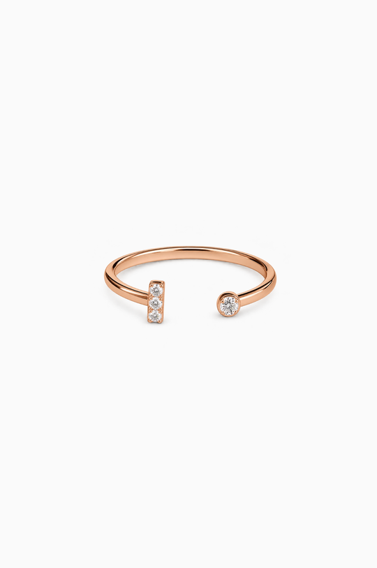 Letter I Gold Ring