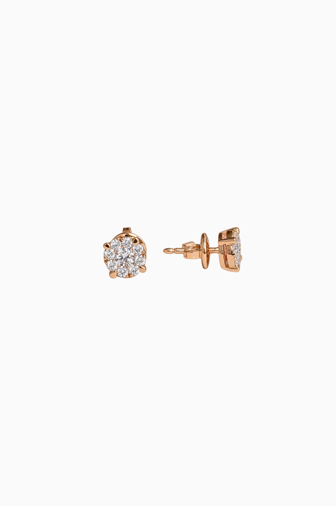 Pink Gold Earrings with Diamonds